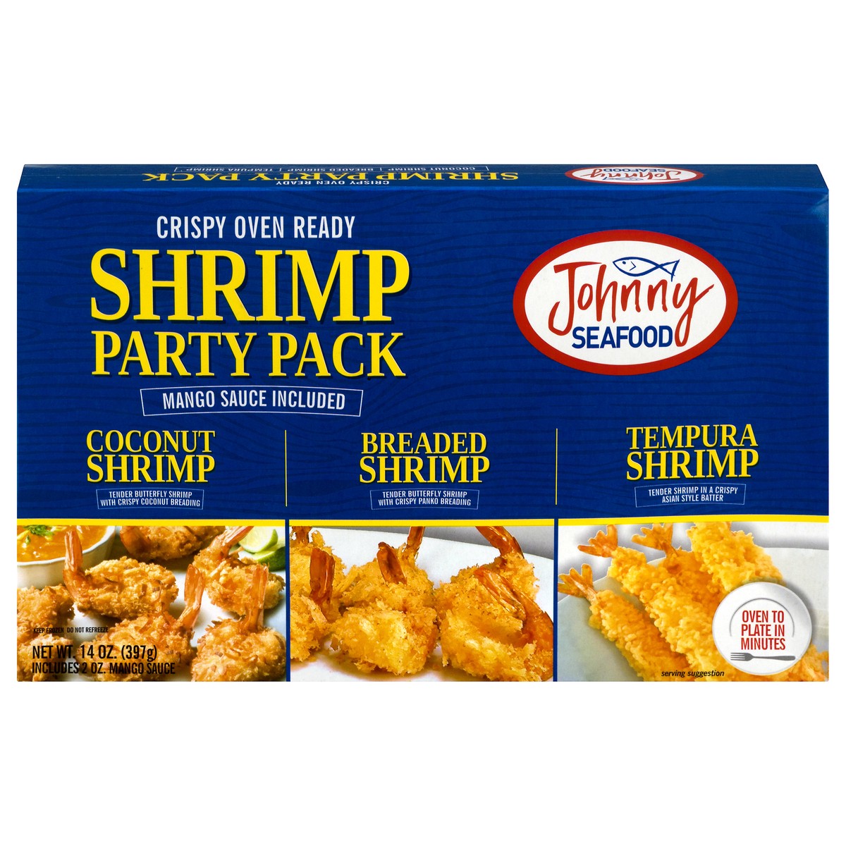 slide 9 of 12, Johnny Seafood Crispy Oven Ready Coconut/Breaded/Tempura Shrimp Party Pack 14 oz, 14 oz