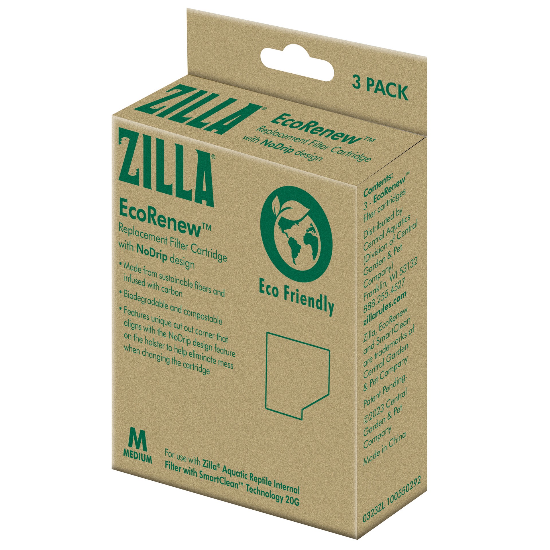 slide 1 of 3, Zilla EcoRenew™ Filter Cartridges Medium 3 pack, 1 ct