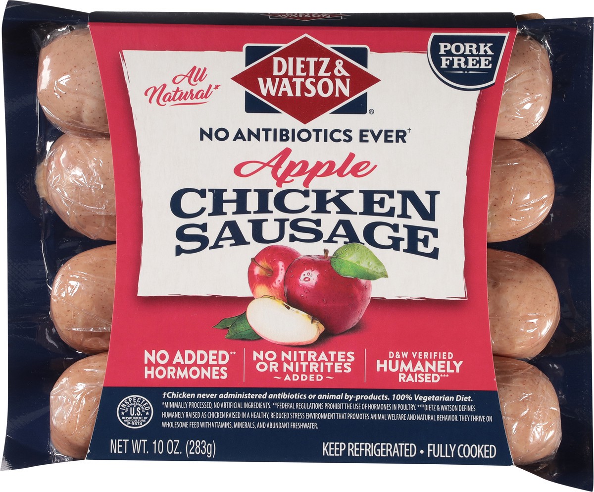 slide 12 of 14, Dietz & Watson Pork Free Apple Chicken Sausage 10 oz, 10 oz