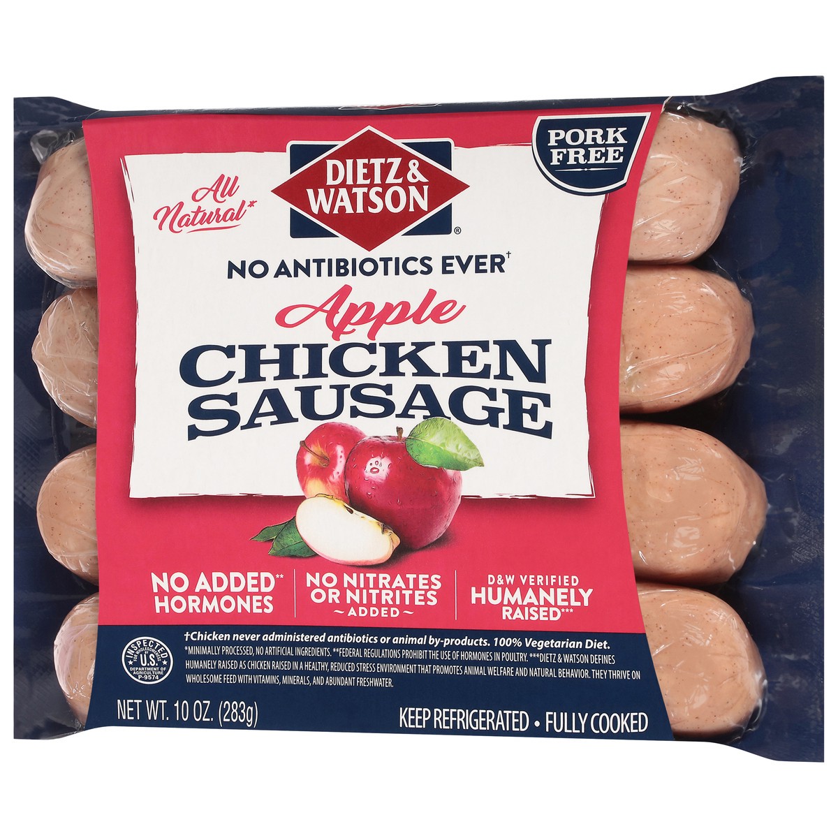 slide 4 of 14, Dietz & Watson Pork Free Apple Chicken Sausage 10 oz, 10 oz