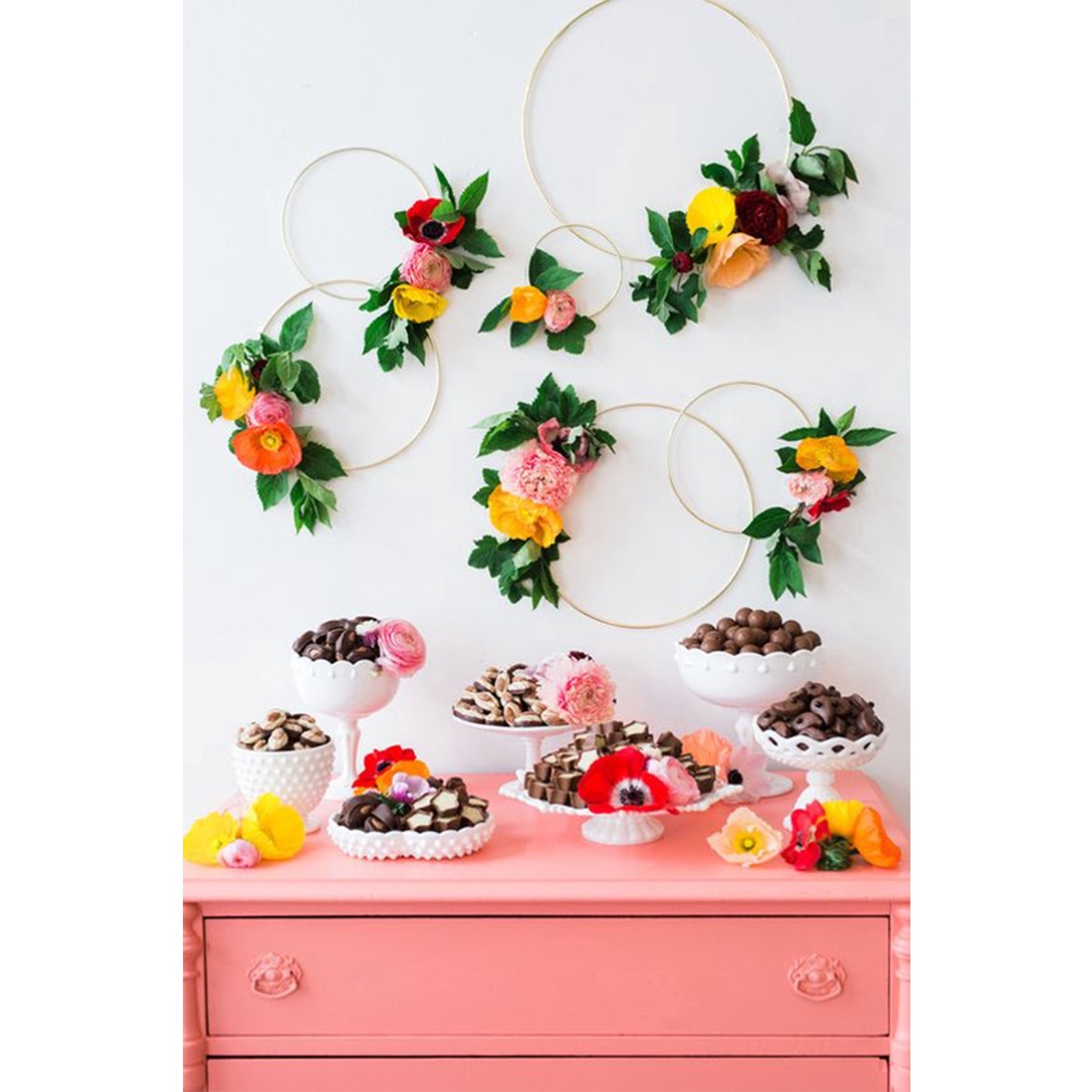 slide 4 of 4, 19" Gold Metal Wire Floral Hoop By Ashland, 19 in