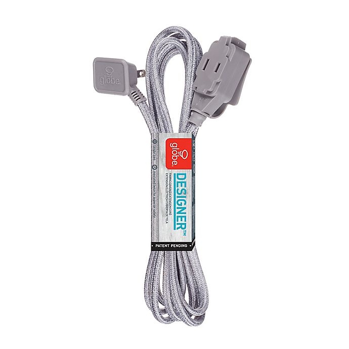 slide 2 of 2, Globe Electric Designer Series 3-Outlet Extension Cord - Charcoal and Light Grey, 9 ft