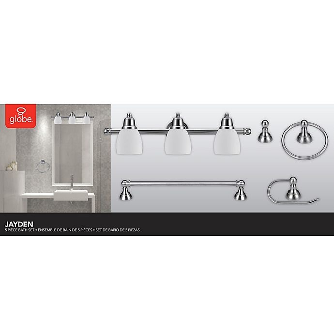 slide 2 of 2, Globe Electric Jayden All-in-One 3-Light Bath Vanity Set - Silver, 1 ct