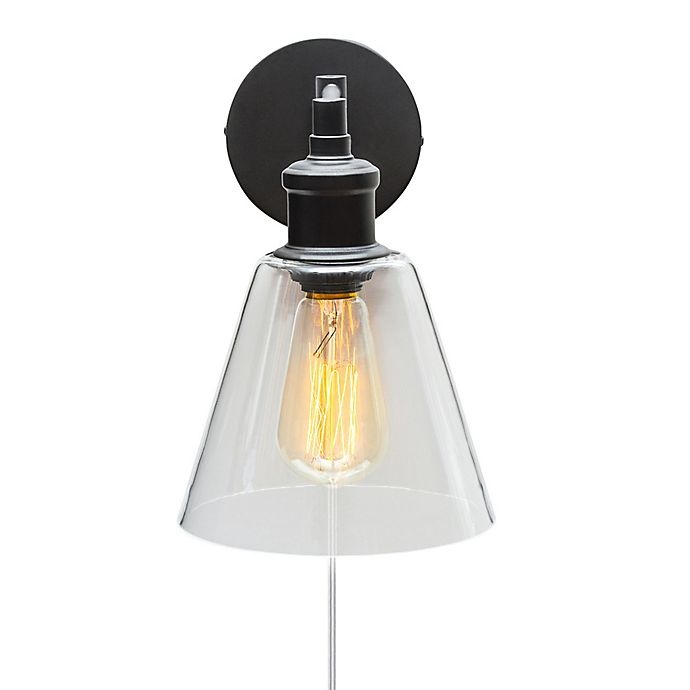 slide 7 of 13, Globe Electric LeClair 1-Light Plug-In/Hardwire Wall Sconce - Oil Rubbed Bronze with Clear Glass Shade, 1 ct