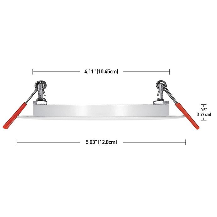 slide 4 of 5, Globe Electric Ceiling-Mount Integrated LED Slim Line Recessed Light - White, 4 in