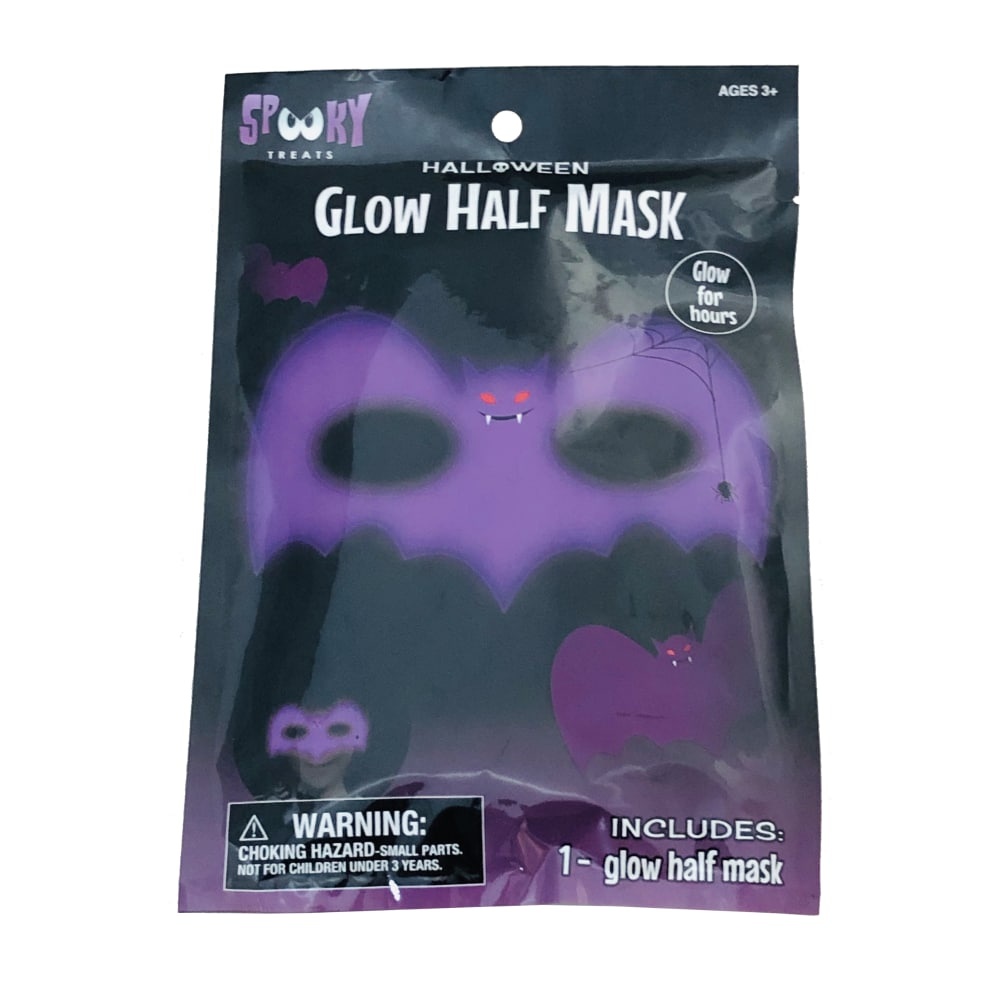 slide 1 of 1, Glow Bat Half Mask, 1 ct