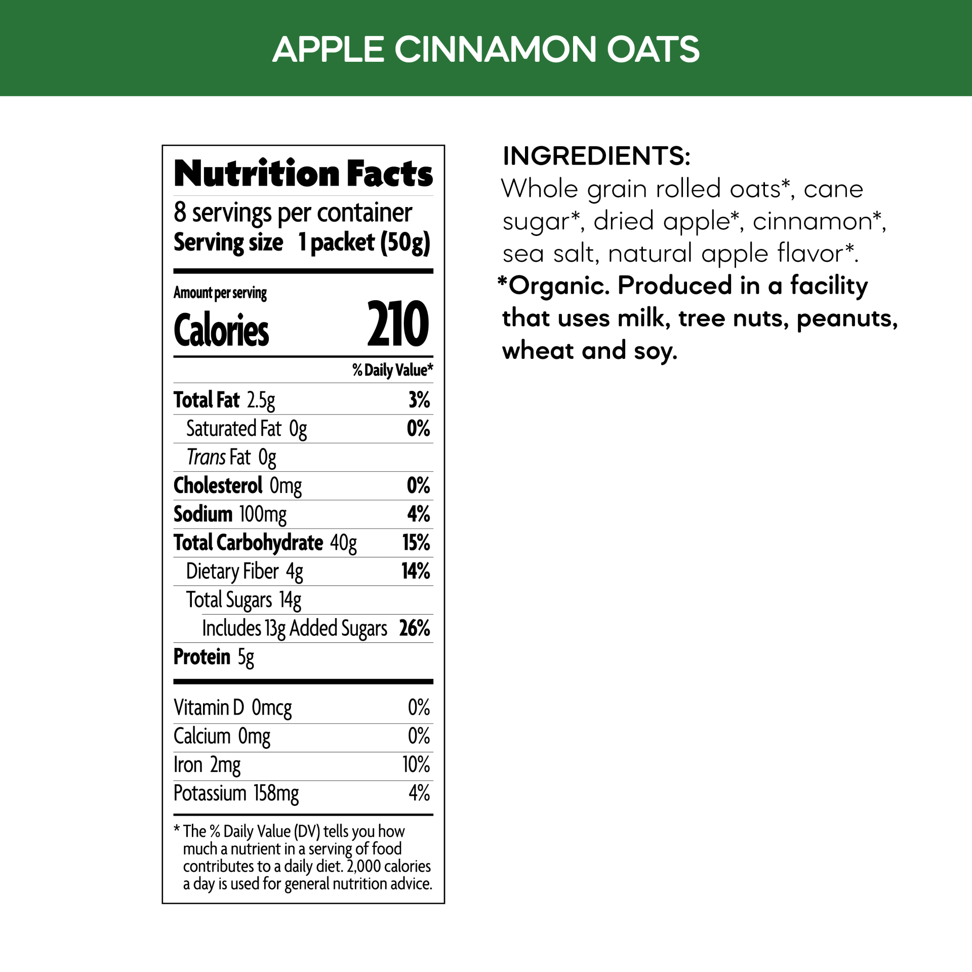 slide 6 of 6, Nature's Path Organic Apple Cinnamon Oatmeal, 14 oz