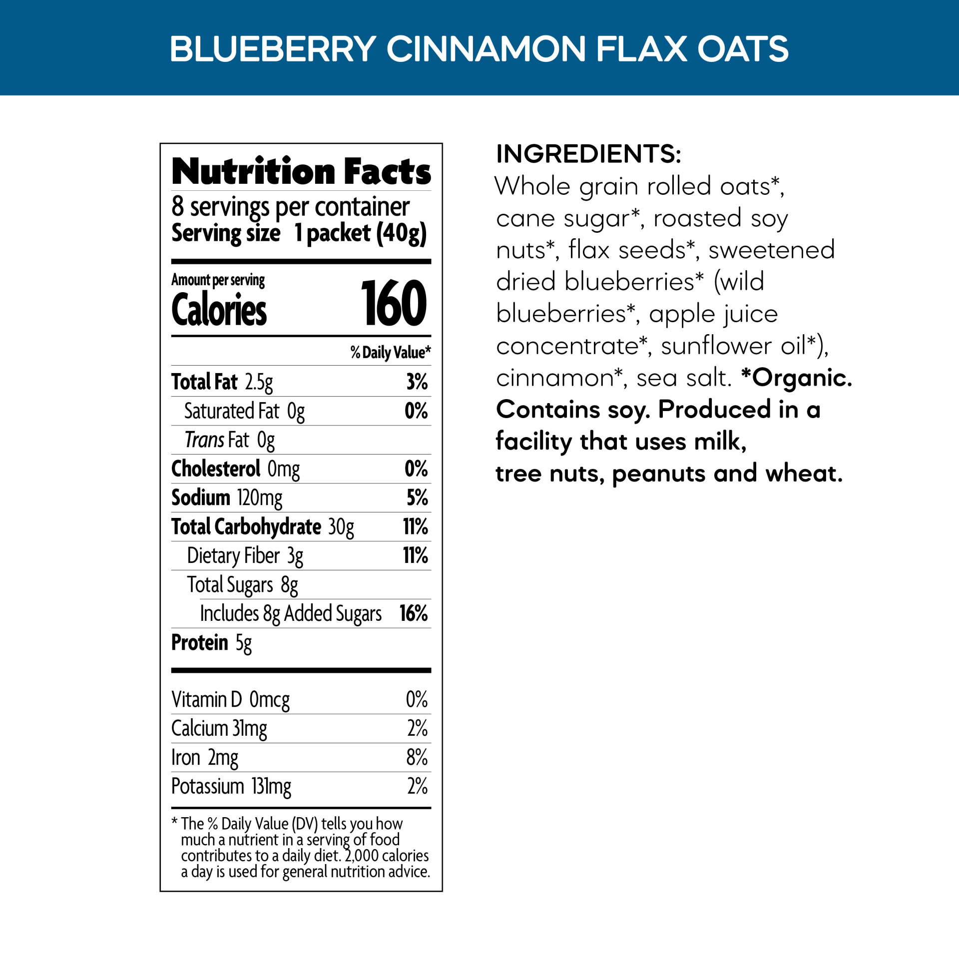 slide 6 of 6, Nature's Path Organic Blueberry Cinnamon Flax Oatmeal 11oz Box, 8 ct