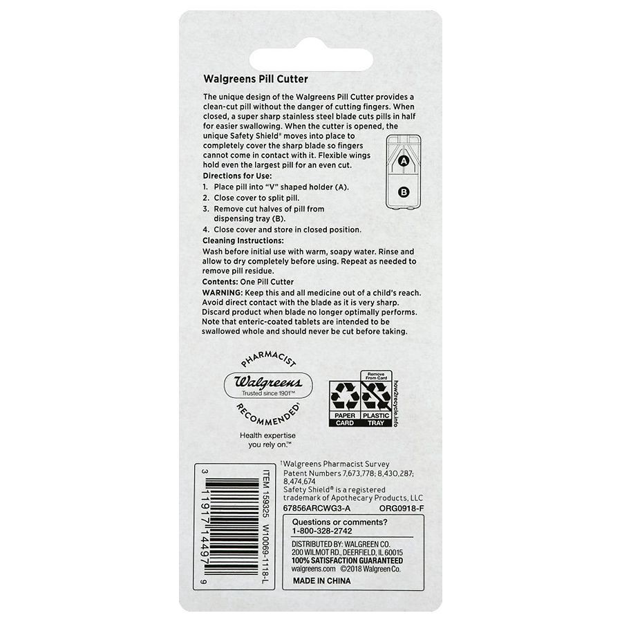 slide 2 of 2, Walgreens Safety Shield Pill Cutter, 1 ct
