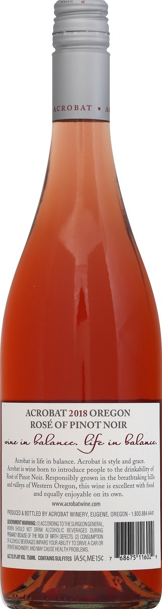 slide 8 of 10, Acrobat Rose Of Pinot Noir, 750 ml