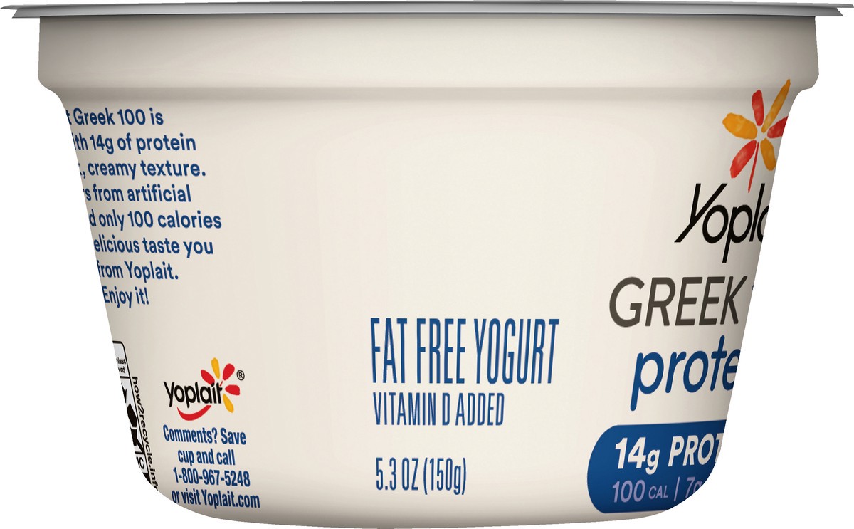 slide 2 of 13, Yoplait Greek 100 Protein Fat Free Strawberry Yogurt 5.3 oz, 5.3 oz