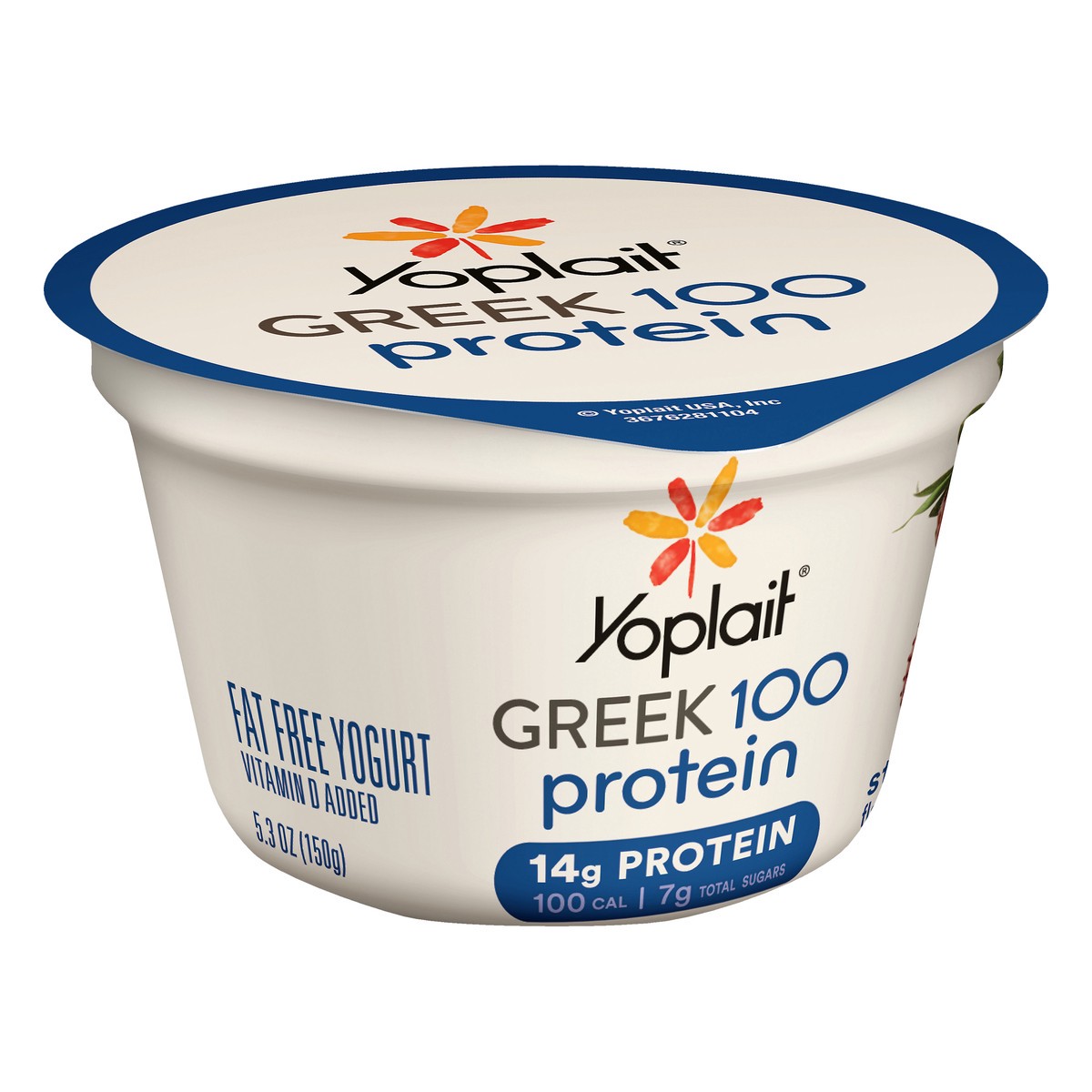 slide 5 of 13, Yoplait Greek 100 Protein Fat Free Strawberry Yogurt 5.3 oz, 5.3 oz
