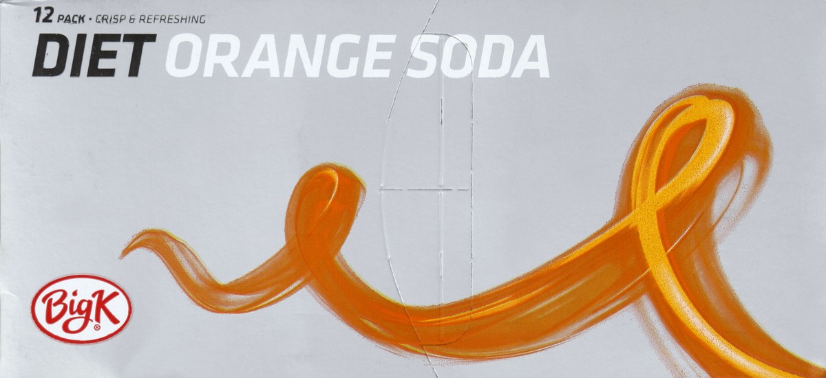 slide 2 of 6, Big K Diet Orange Soda, 12 ct; 12 fl oz