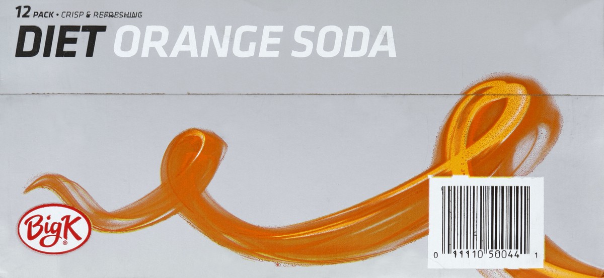 slide 4 of 6, Big K Diet Orange Soda, 12 ct; 12 fl oz