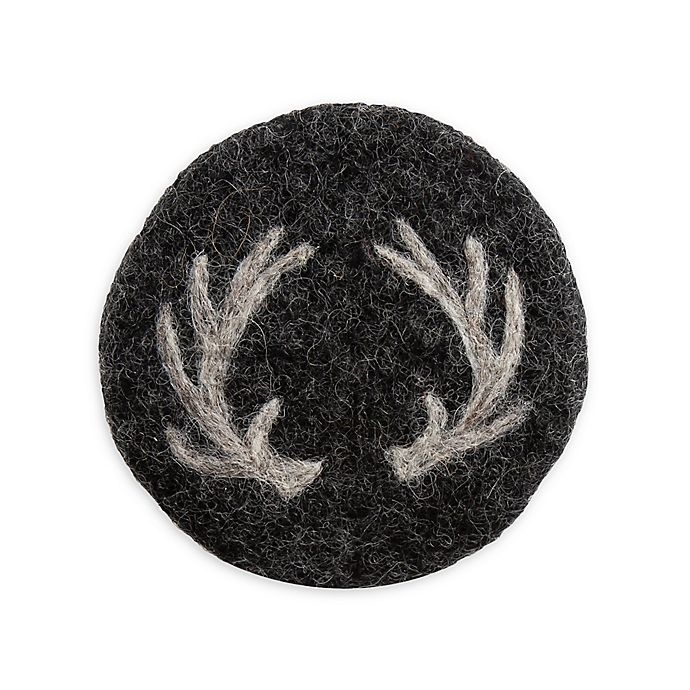 slide 1 of 1, Thirstystone Antler Coasters - Black/White, 4 ct