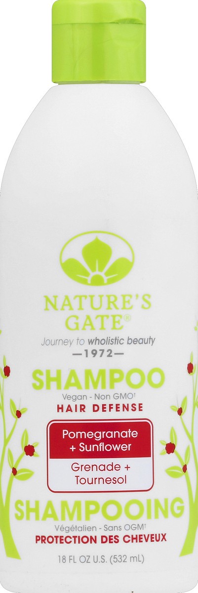 slide 2 of 2, Nature's Gate Hair Defense Pomegranate Sunflower Shampoo, 18 fl oz