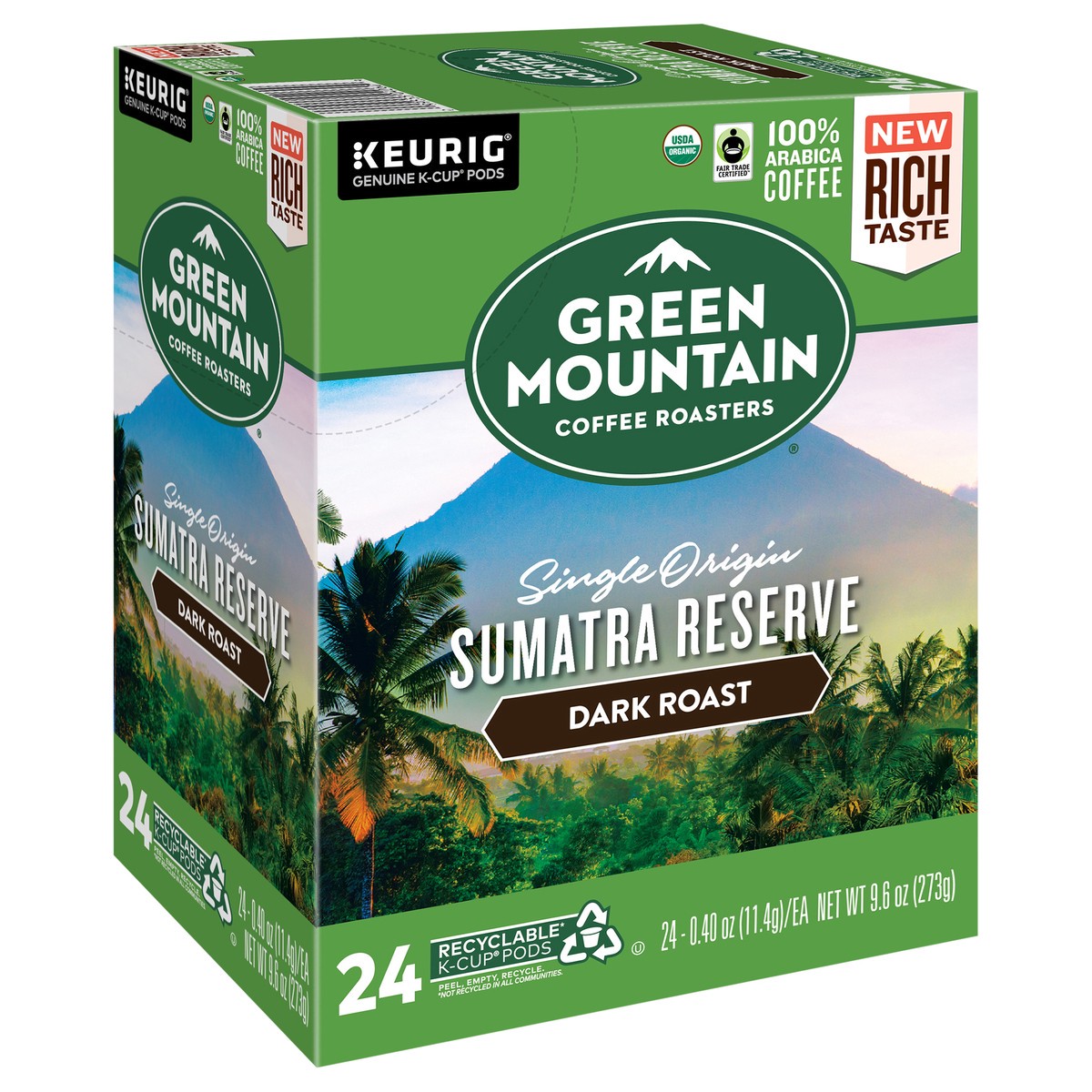 slide 10 of 10, Green Mountain Coffee Sumatra Reserve Coffee, Keurig Single-Serve K-Cup pods, Dark Roast - 24 ct, 24 ct