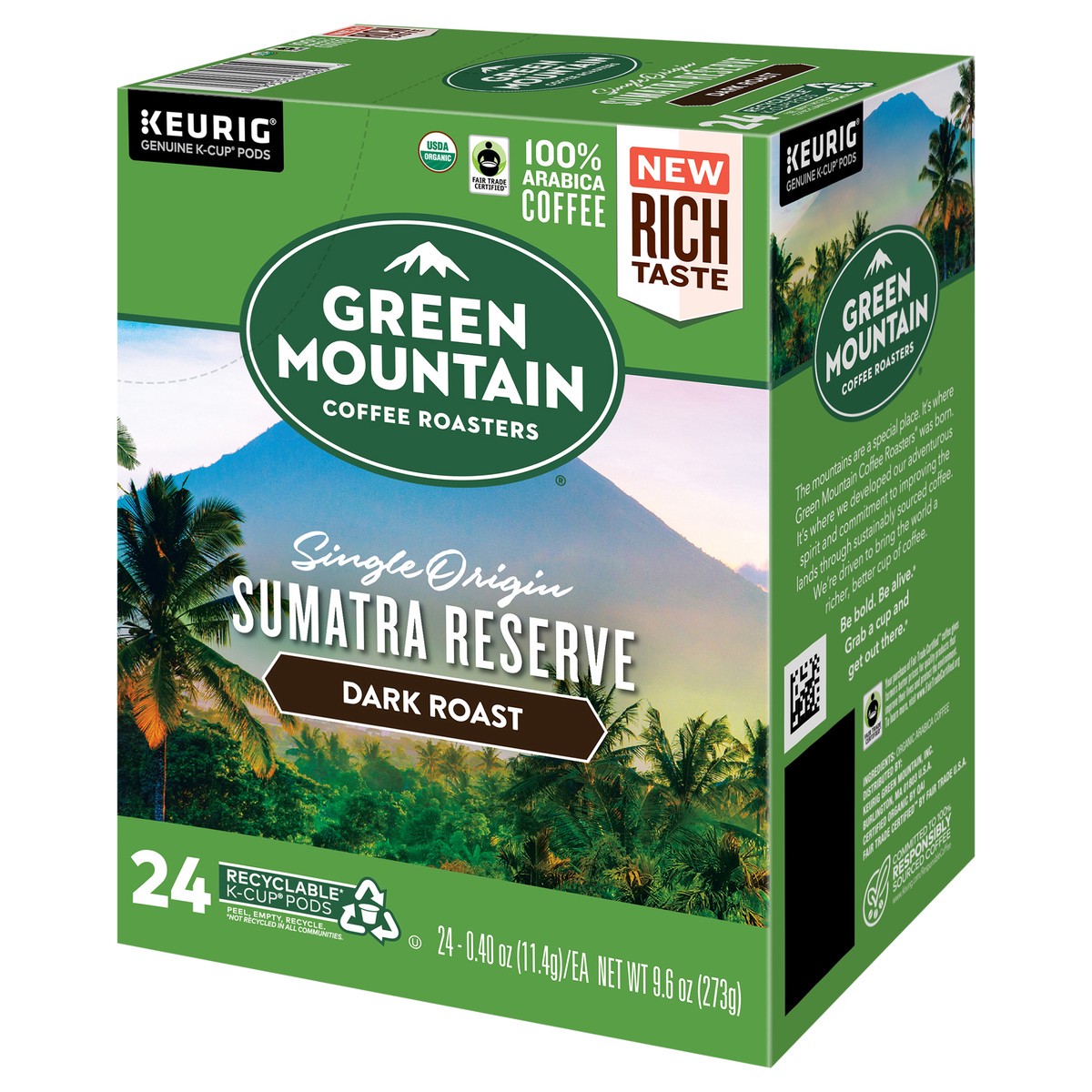 slide 3 of 10, Green Mountain Coffee Sumatra Reserve Coffee, Keurig Single-Serve K-Cup pods, Dark Roast - 24 ct, 24 ct