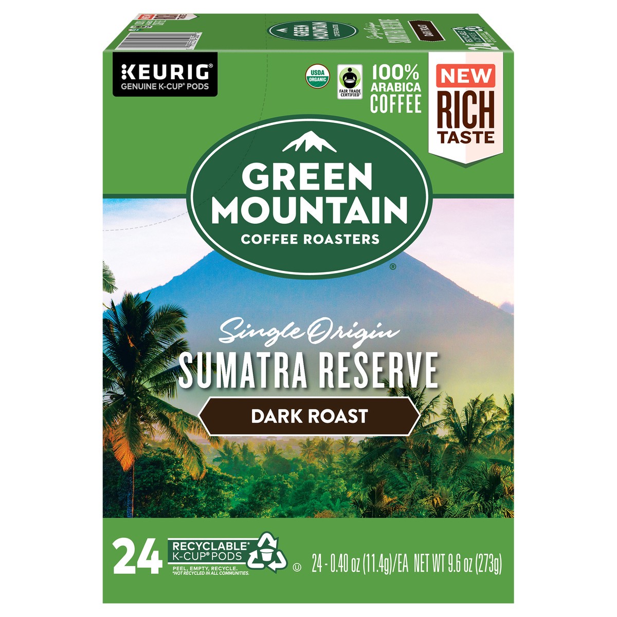 slide 8 of 10, Green Mountain Coffee Sumatra Reserve Coffee, Keurig Single-Serve K-Cup pods, Dark Roast - 24 ct, 24 ct