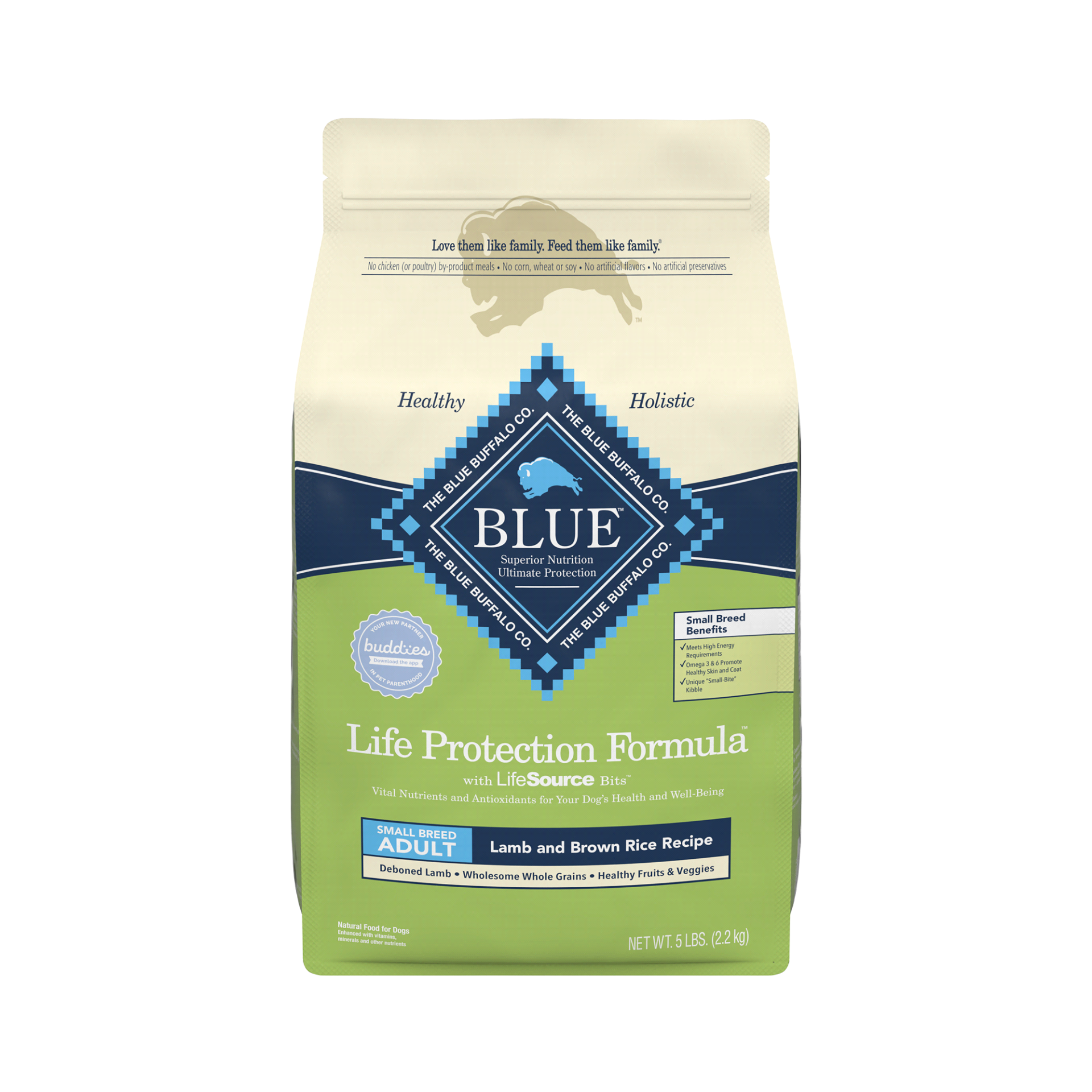 slide 1 of 10, Blue Buffalo Life Protection Formula Adult Small Breed Dog Food, Lamb, 5 lb