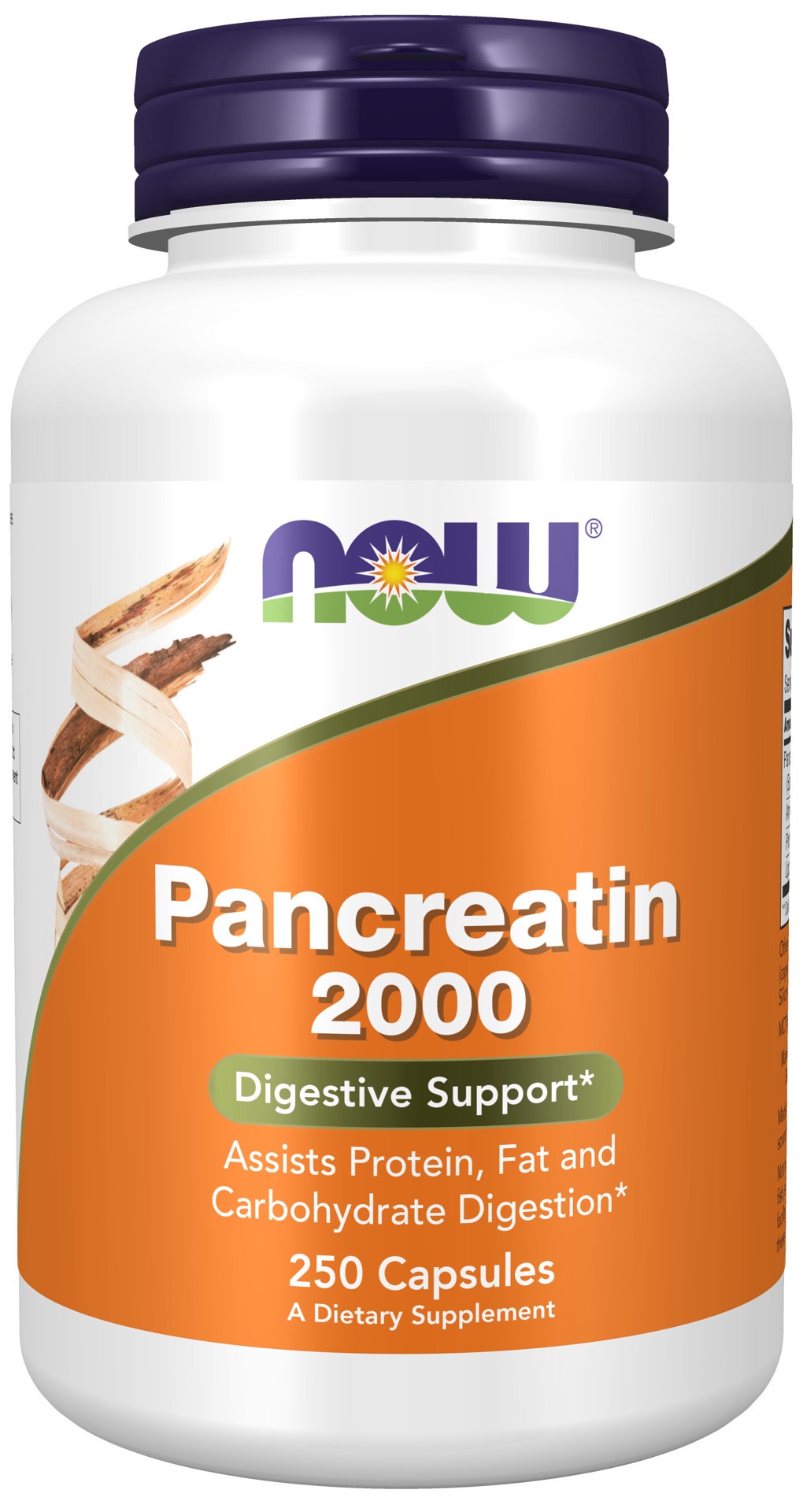 slide 1 of 4, NOW Supplements Pancreatin 2000 - 250 Capsules, 250 ct