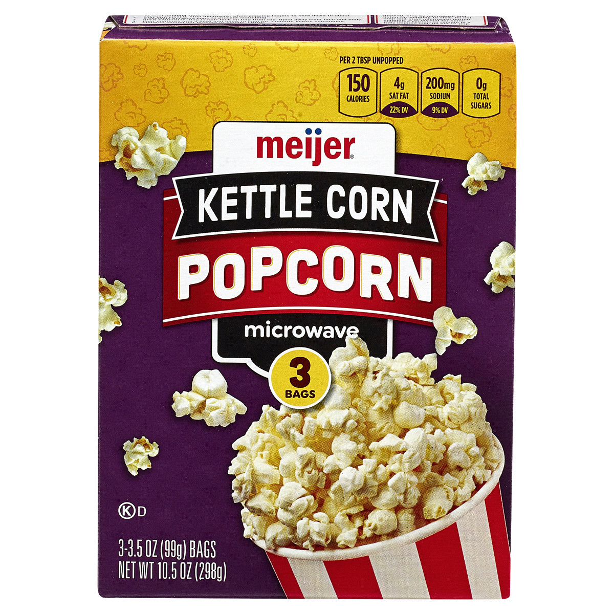 slide 1 of 1, Meijer Microwave Kettle Popcorn, 10.5 oz