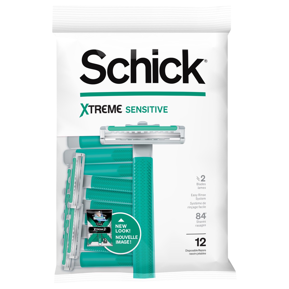 slide 10 of 11, Schick Xtreme 2 Sensitive Disposable Razor, 12 ct