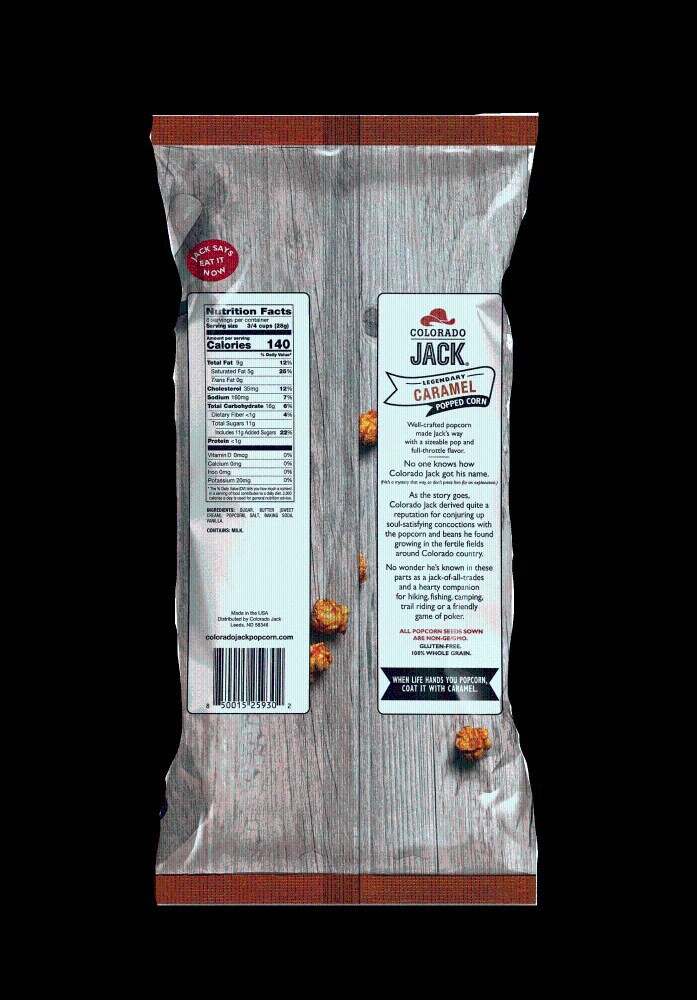 slide 2 of 2, Colorado Jack Popcorn Caramel Popped Popcorn, 1 ct