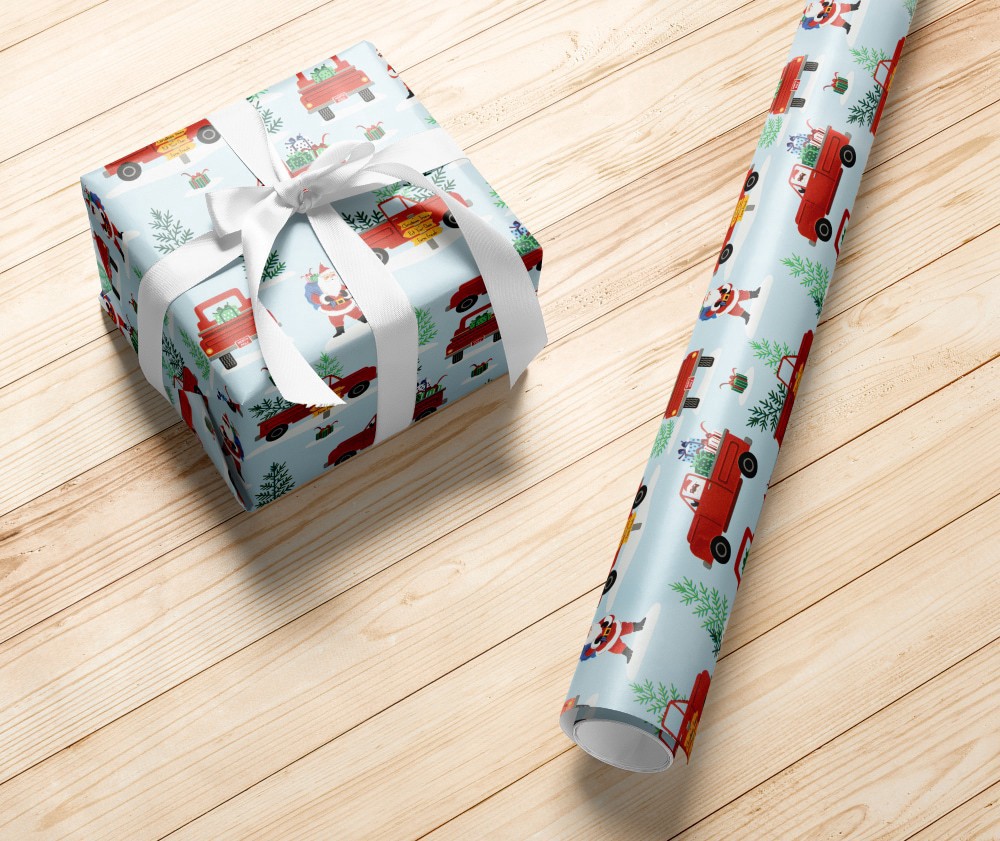 slide 4 of 4, Holiday Home 40 In x 9 Ft Tree Farm Gift Wrap Roll, 1 ct