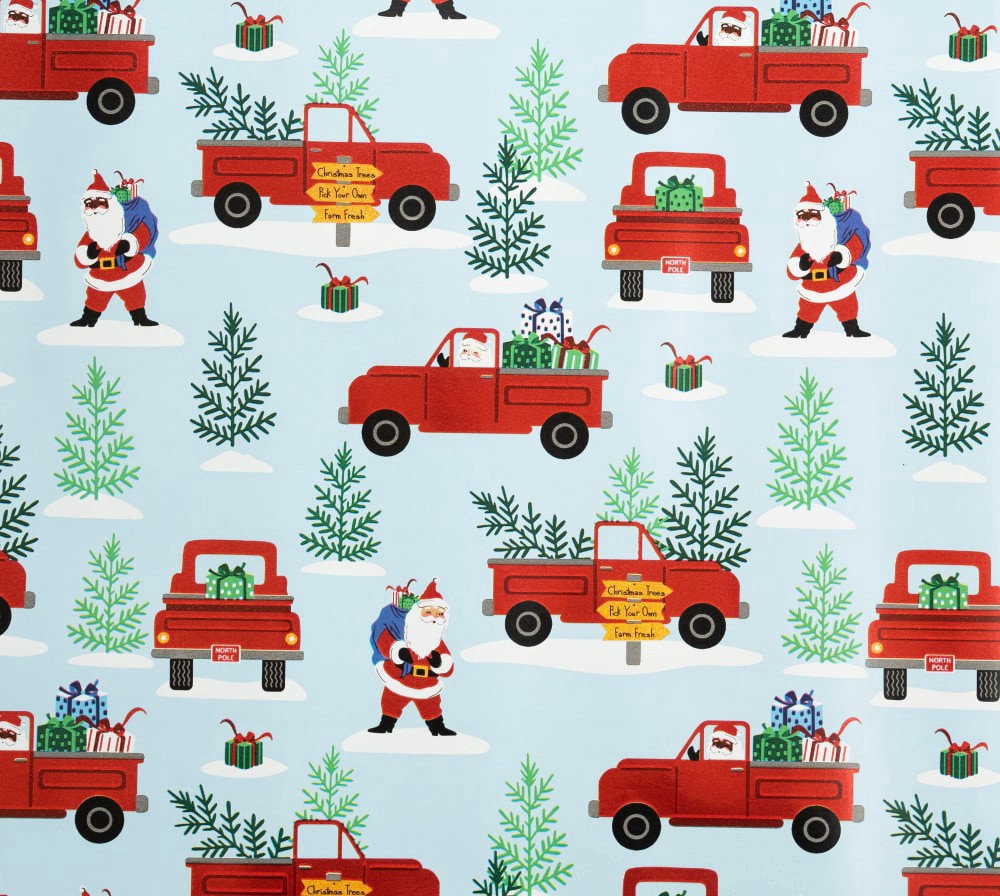 slide 3 of 4, Holiday Home 40 In x 9 Ft Tree Farm Gift Wrap Roll, 1 ct