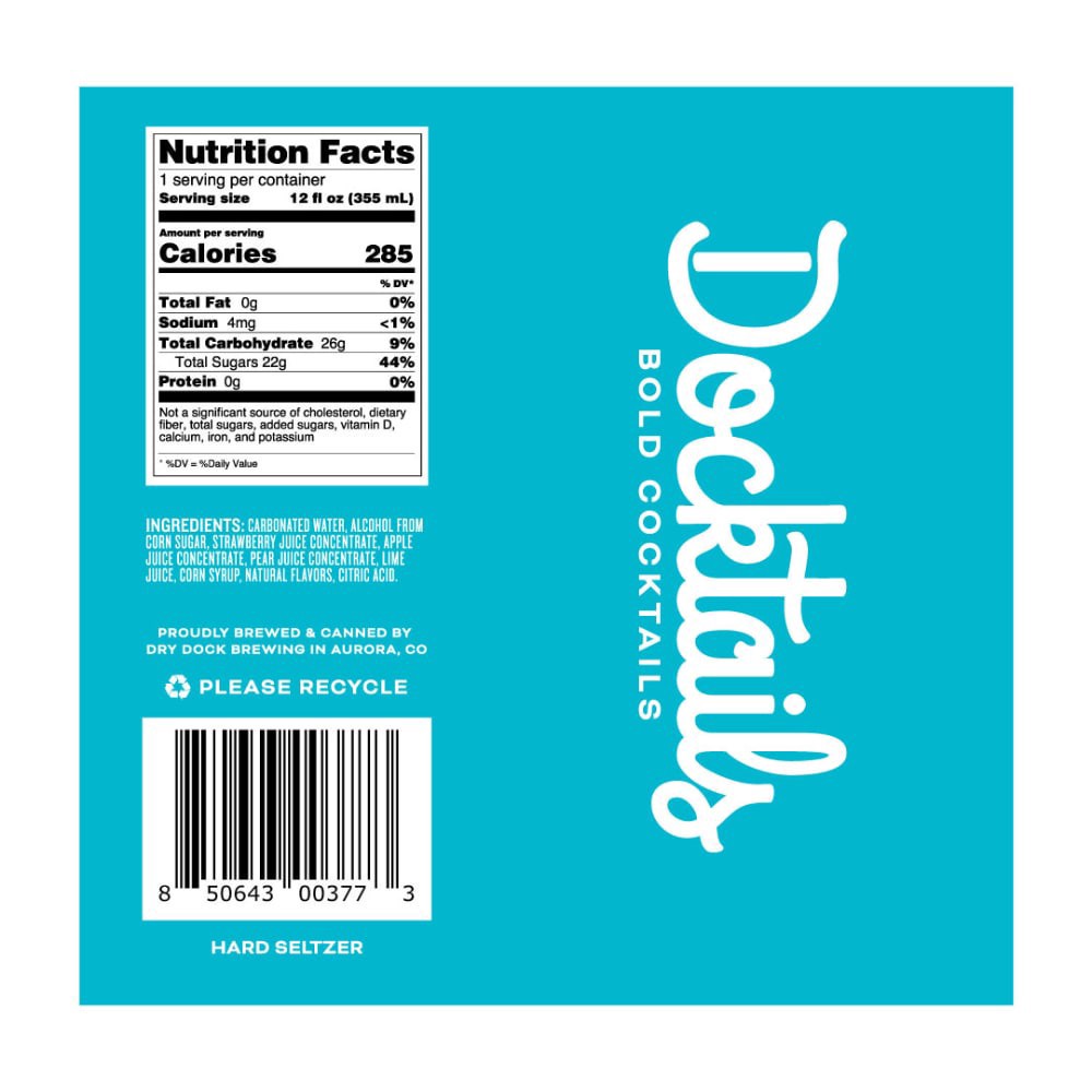 slide 3 of 4, Dry Dock Docktails Strawberry Basil Daiquiri Cocktail, 4 ct; 12 fl oz