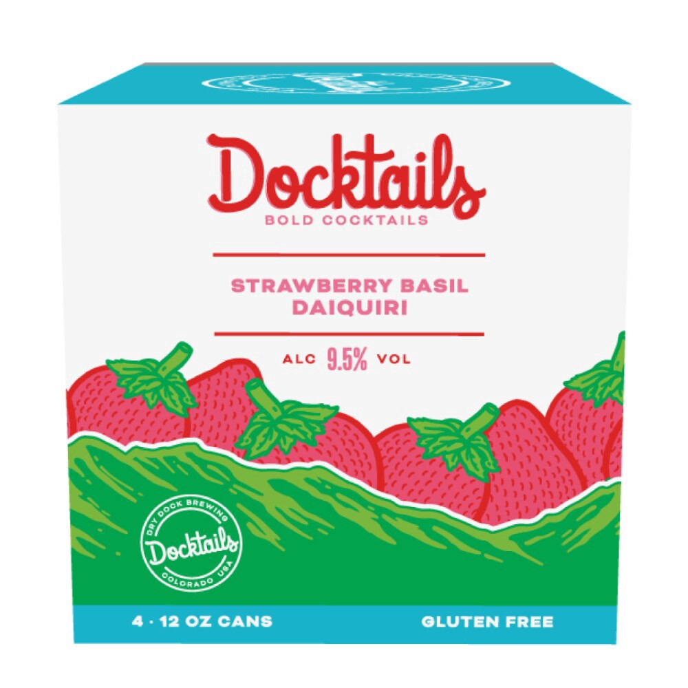 slide 1 of 4, Dry Dock Docktails Strawberry Basil Daiquiri Cocktail, 4 ct; 12 fl oz