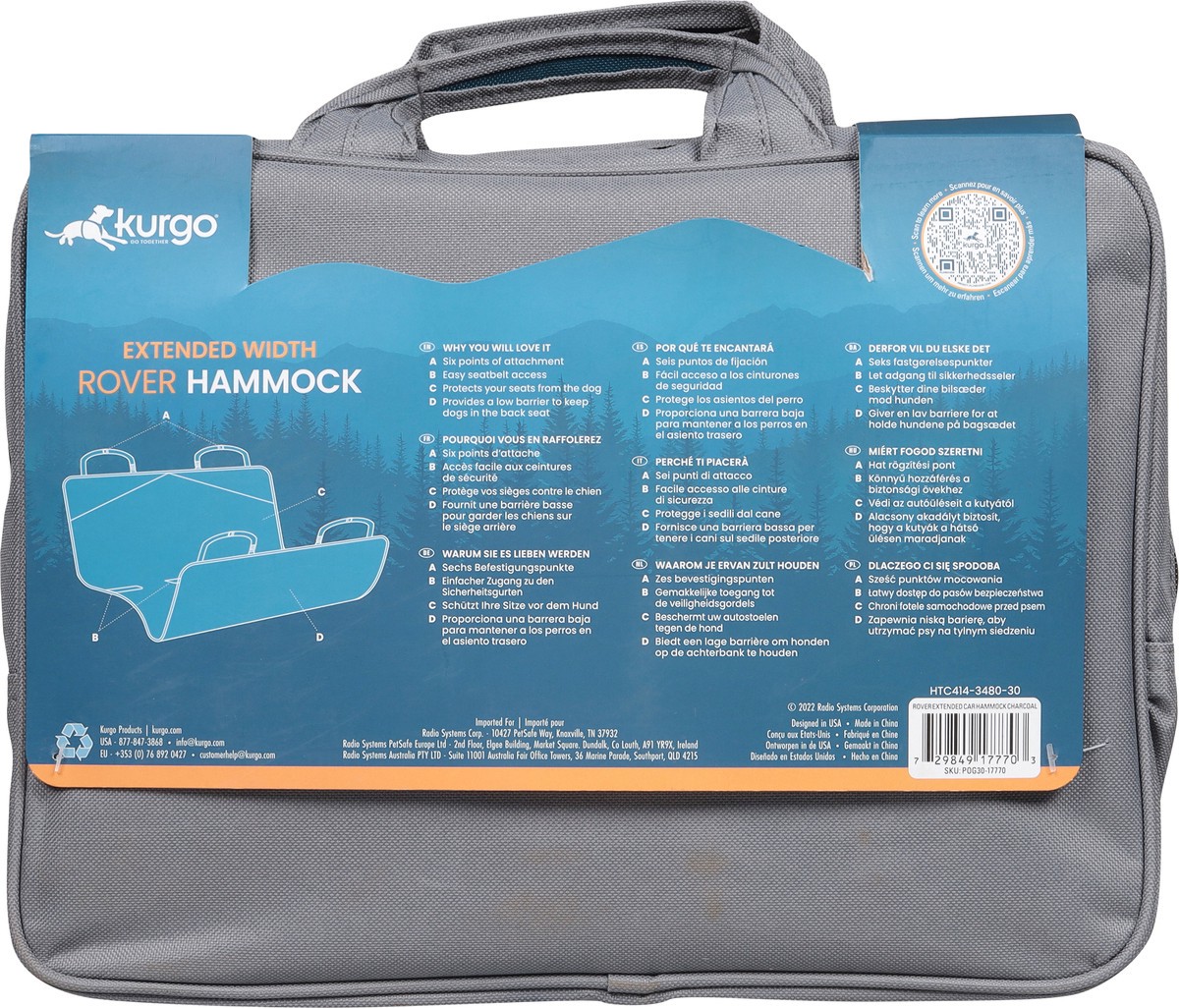 slide 7 of 11, Kurgo Rover Charcoal Hammock 1 ea, 1 ct