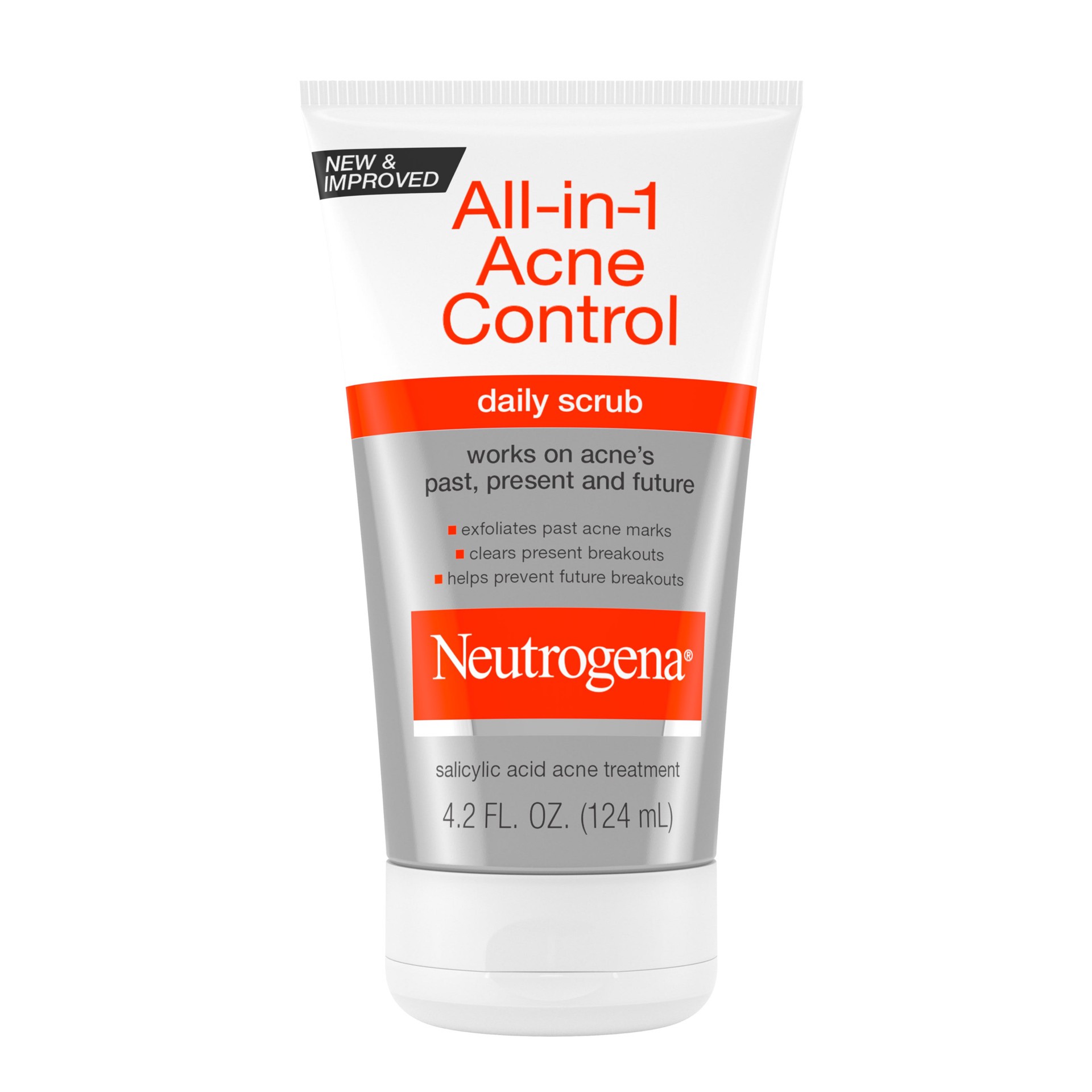 slide 1 of 1, Neutrogena All-In-1 Acne Control Daily Facial Acne Scrub, 4.2 fl. oz, 4.20 fl oz