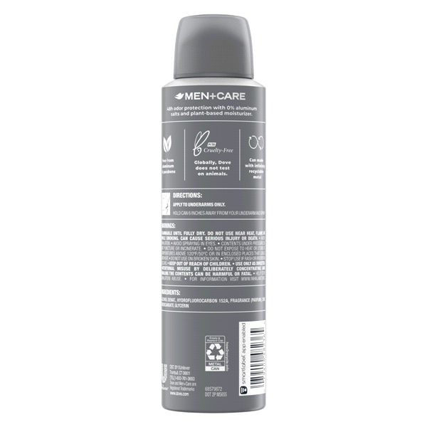 slide 4 of 9, Dove Men+Care Aluminum Free Dry Spray Sandalwood + Amber, 4 oz, 4 oz