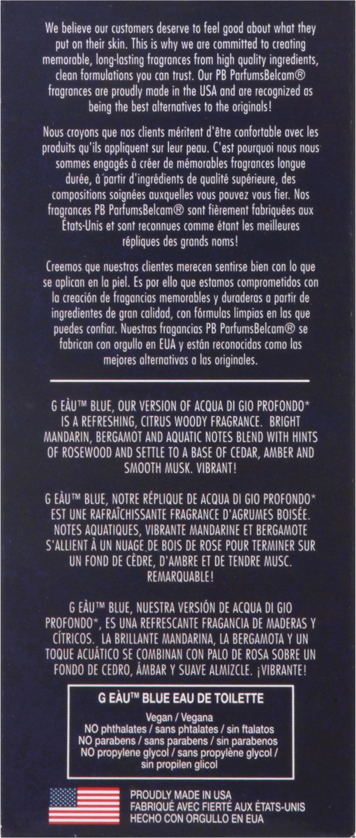 slide 3 of 13, PB ParfumsBelcam For Men Blue Spray 3.4 fl oz, 3.4 fl oz