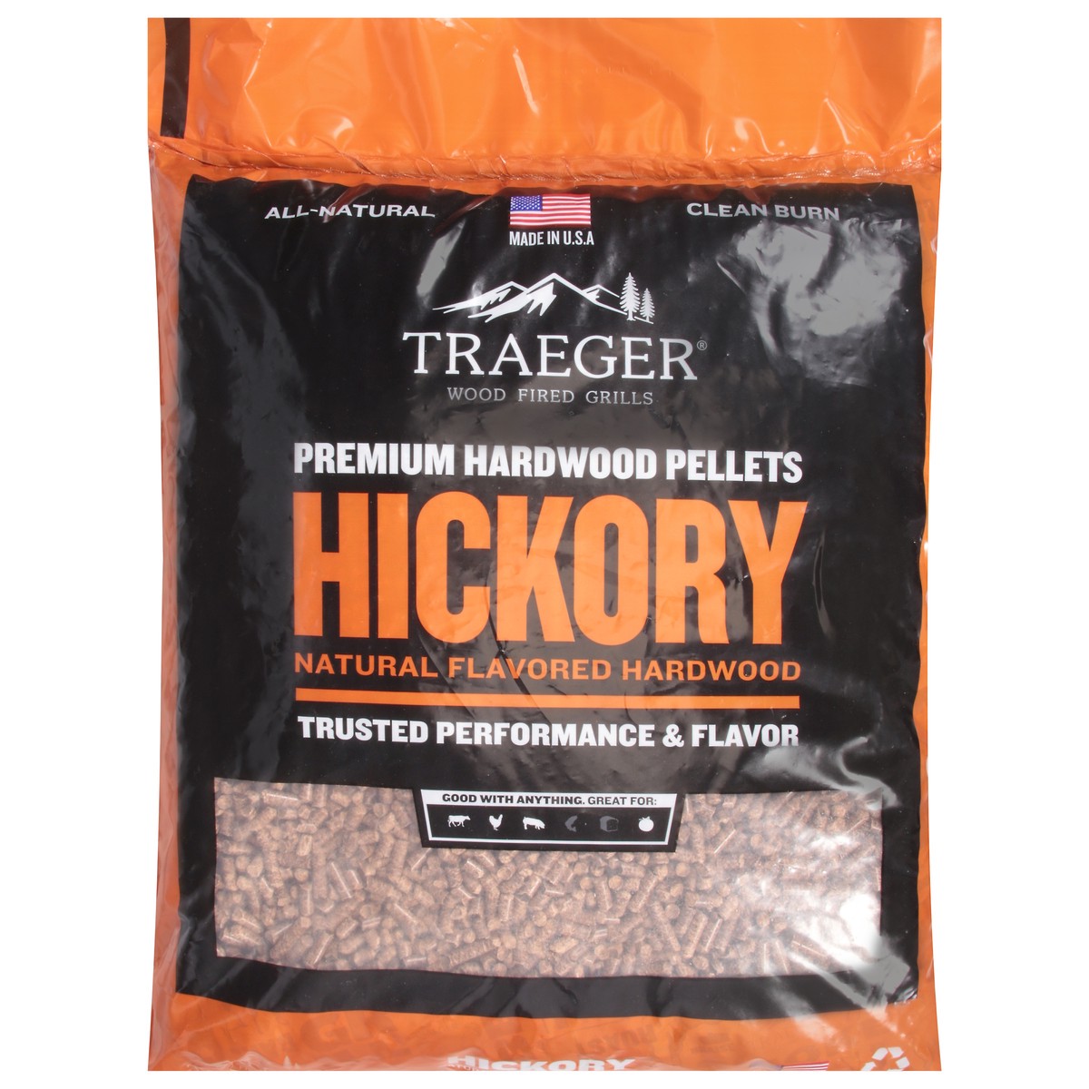 slide 1 of 9, Traeger Premium Hickory Hardwood Pellets 20 lb, 20 lb