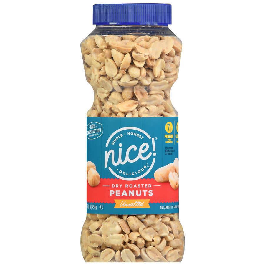 slide 5 of 5, Nice! Dry Roasted Peanuts Unsalted, 16 oz