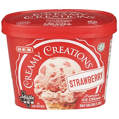 H-E-B Creamy Creations Strawberry Ice Cream 64 Fl Oz | Shipt