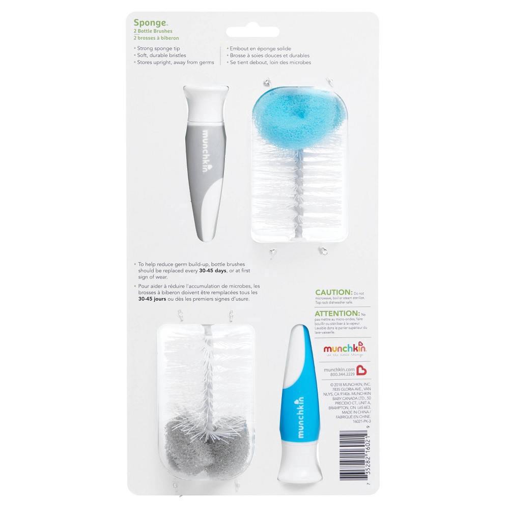 slide 7 of 9, Munchkin Sponge Bottle Brush - 2pk, 2 ct