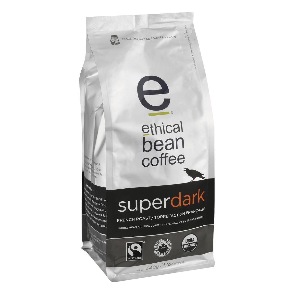 slide 2 of 10, Ethical Bean Coffee French Roast Whole bean Superdark Coffee 340 gr, 340 g