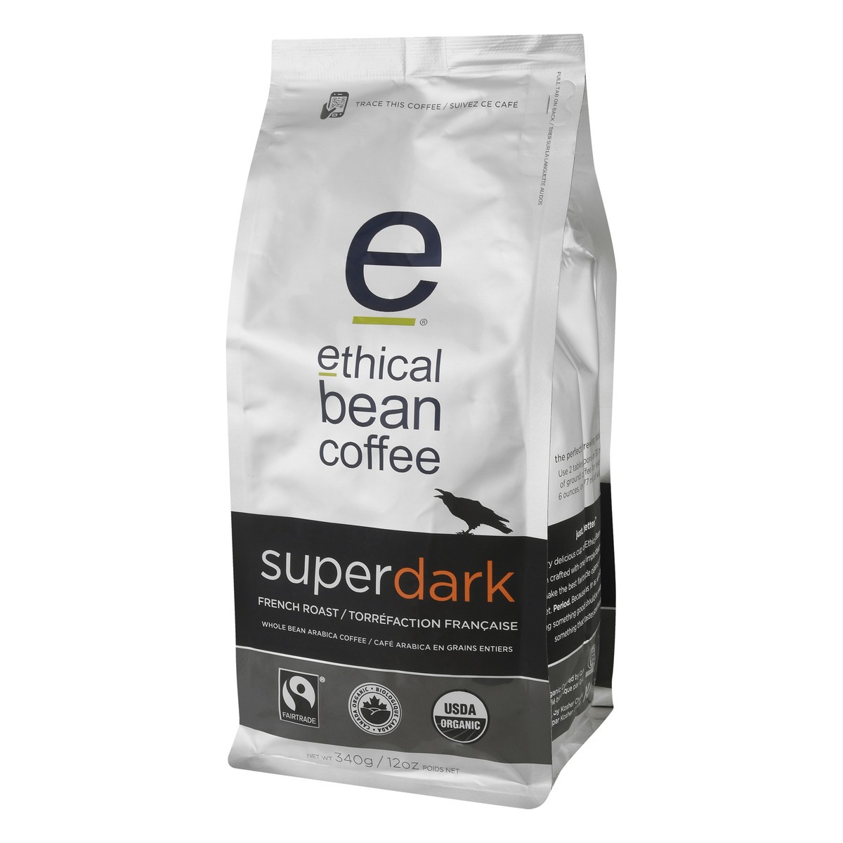 slide 3 of 10, Ethical Bean Coffee French Roast Whole bean Superdark Coffee 340 gr, 340 g