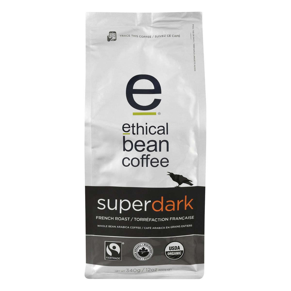 slide 1 of 10, Ethical Bean Coffee French Roast Whole bean Superdark Coffee 340 gr, 340 g