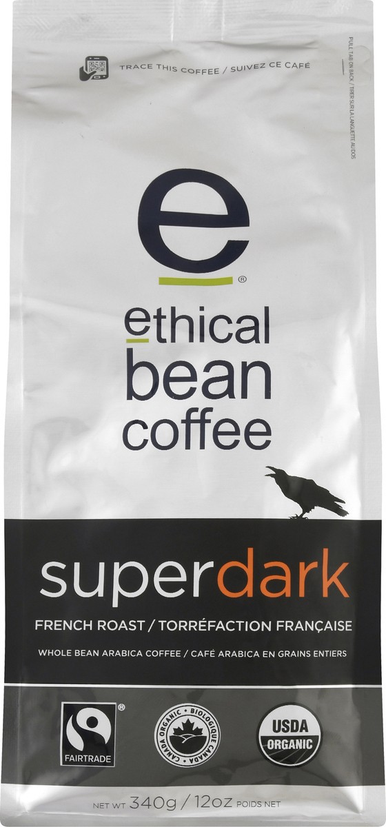 slide 8 of 10, Ethical Bean Coffee French Roast Whole bean Superdark Coffee 340 gr, 340 g