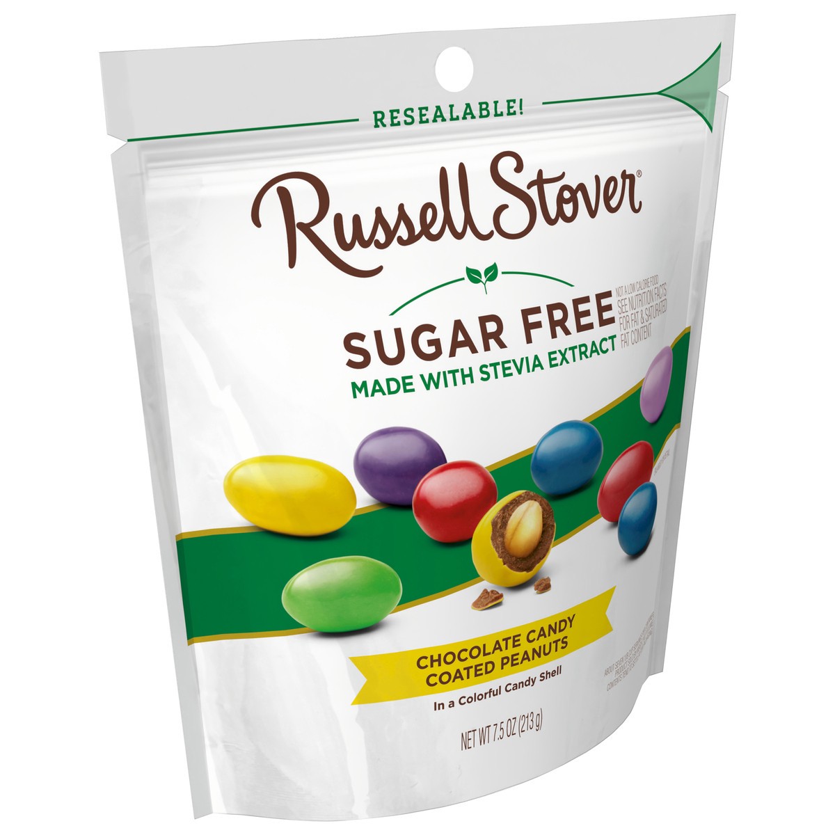 slide 2 of 8, Russell Stover Sugar Free Chocolate Candy Coated Peanuts, 7.5 oz. bag, 7.5 oz