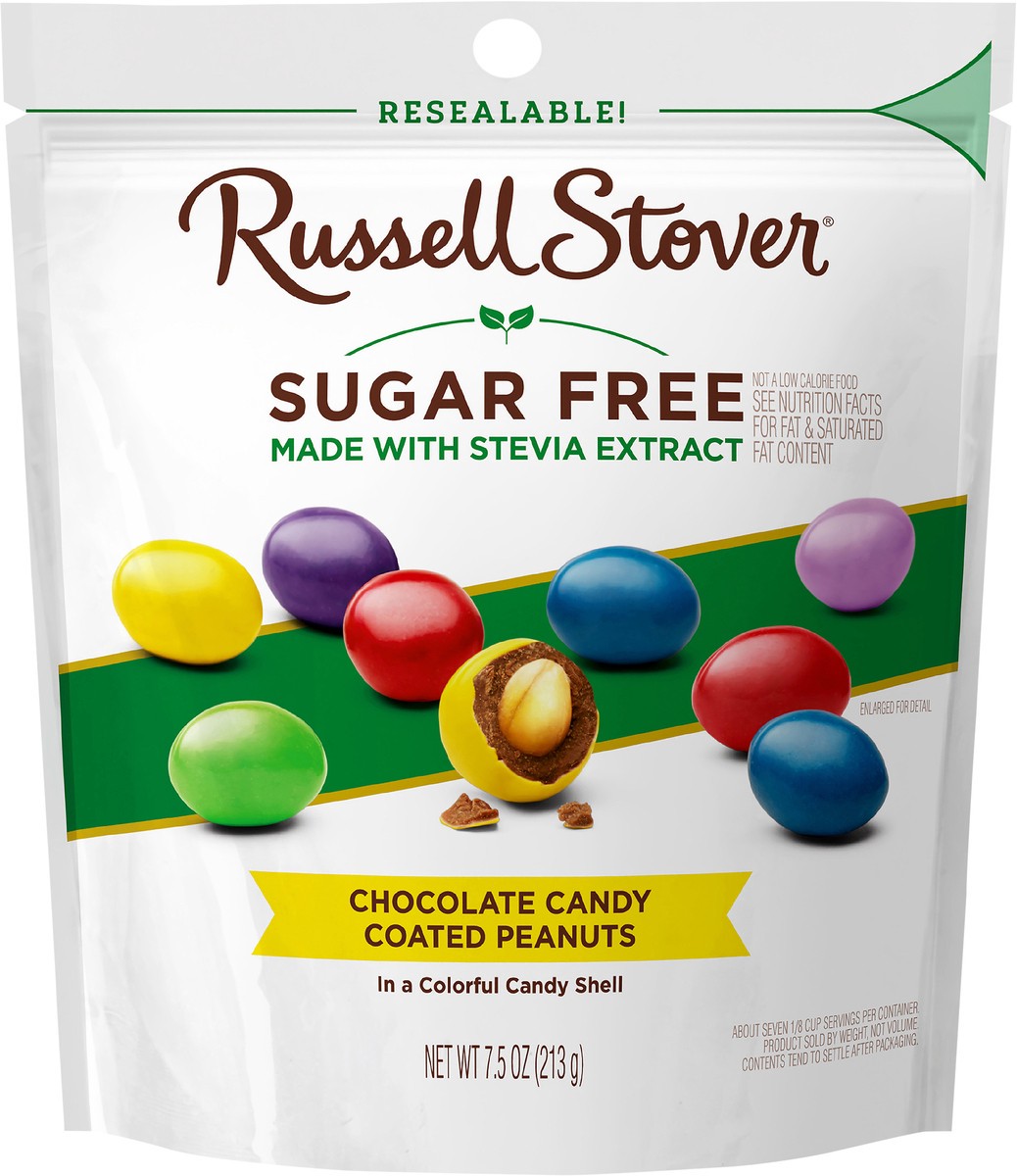 slide 8 of 8, Russell Stover Sugar Free Chocolate Candy Coated Peanuts, 7.5 oz. bag, 7.5 oz