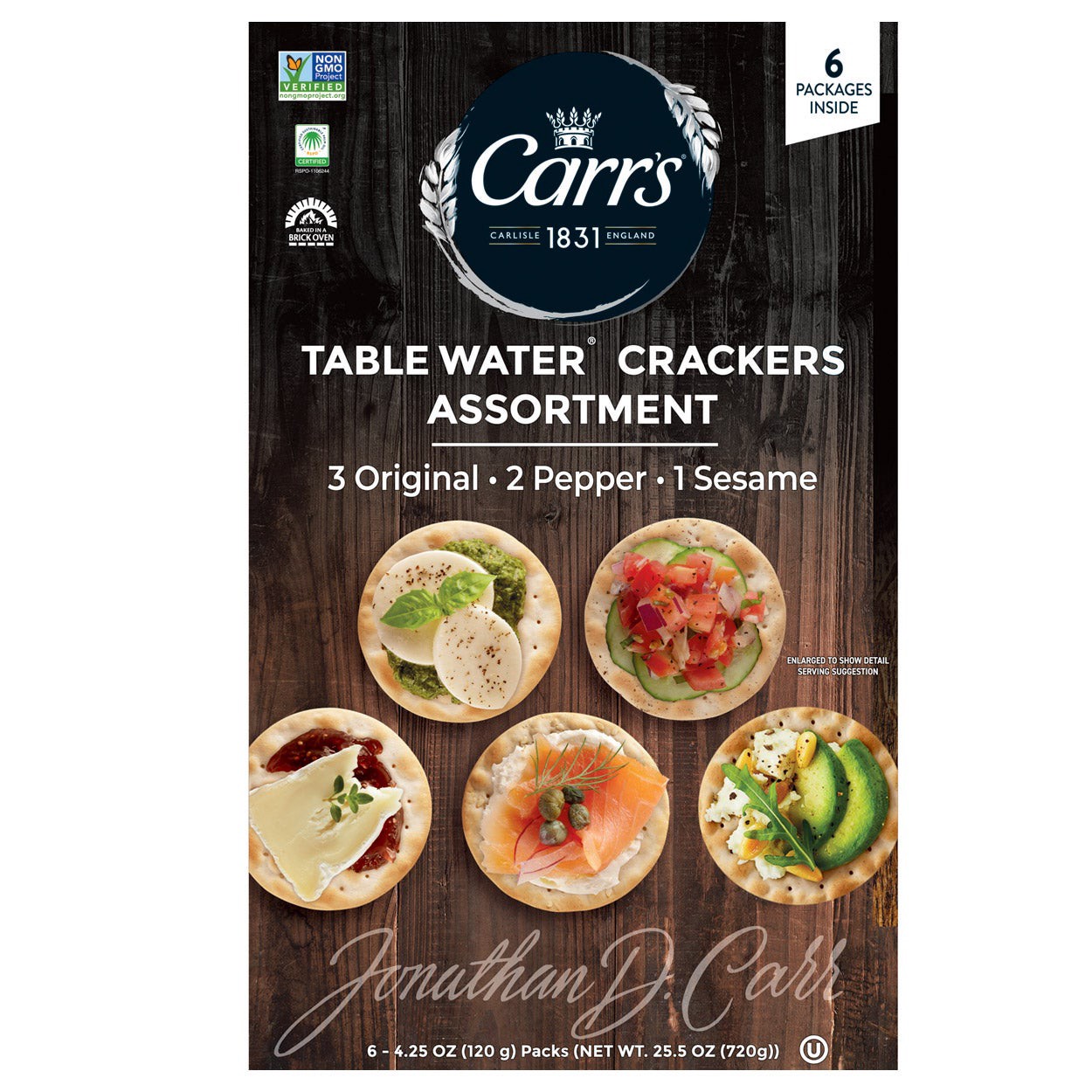 slide 1 of 1, Carr's Table Water Crackers, Variety Pack, 25.5 oz, 