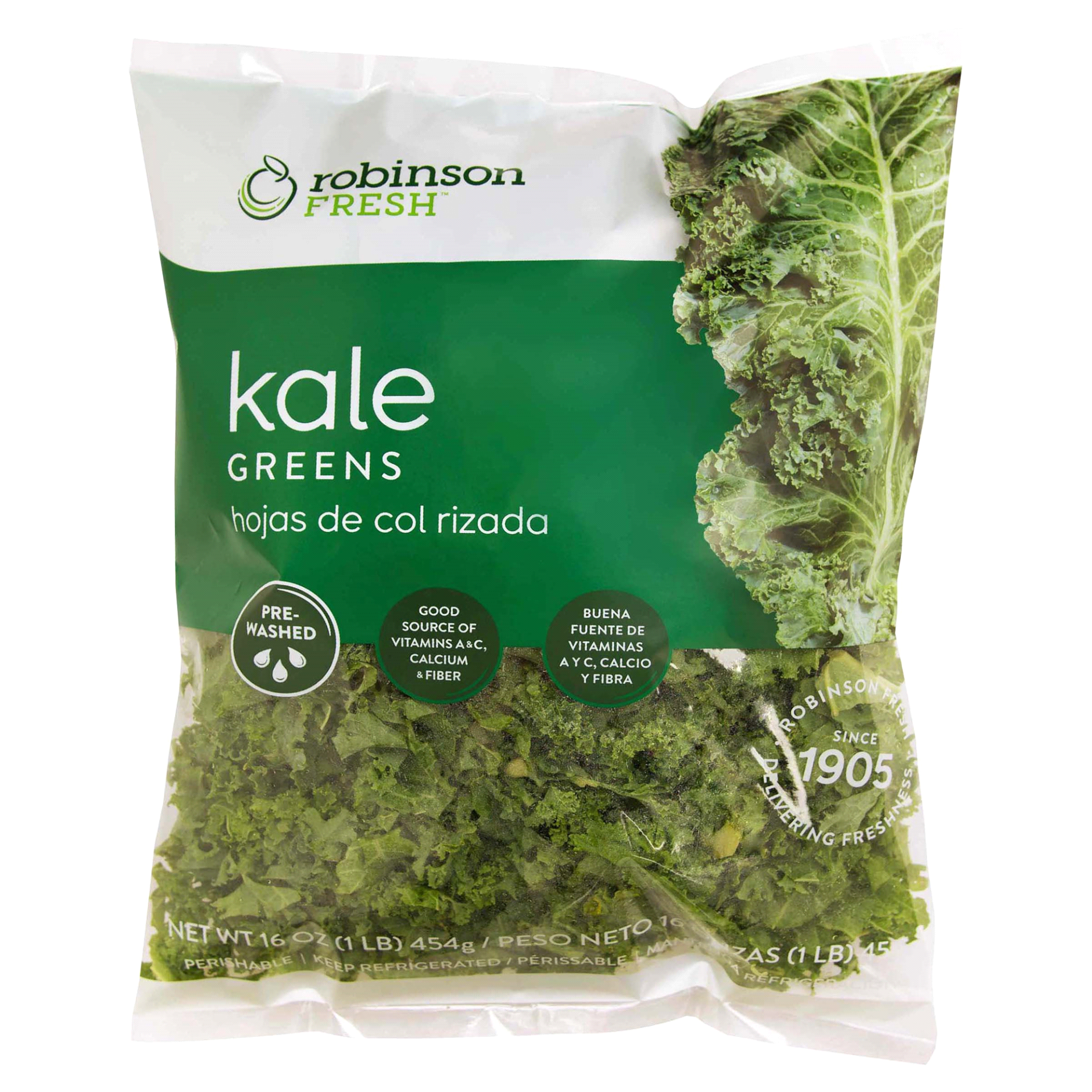 slide 1 of 1, Robinson Kale Greens, 16 oz