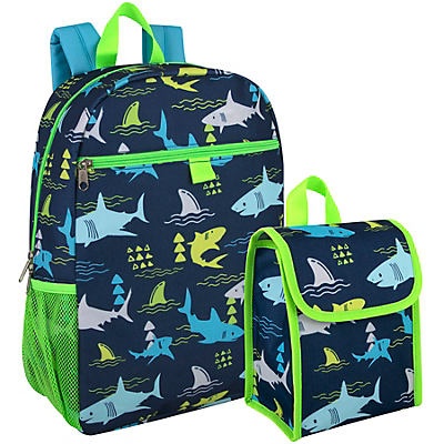 slide 1 of 1, Trailmaker Boys Shark Backpack with Lunch Bag, 2 ct