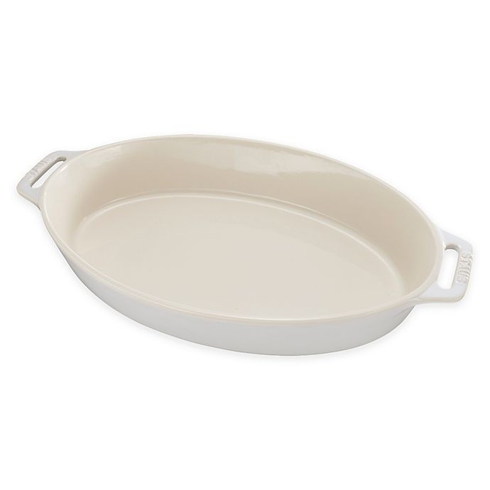 slide 1 of 1, STAUB Oval Baking Dish - Ivory, 14.5 in